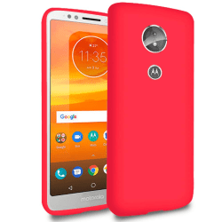 Matt Mjukt Skal för Motorola Moto E5 Telefon Gummi Tunnt Mobil S Röd