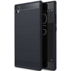 Enfärgat Kolfiber Skal för Sony Xperia L1 Silikon Mobilskal Skyd Mörkblå