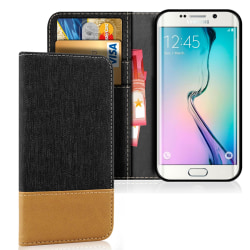 Mobil Skal Plånbok för Samsung Galaxy S6 Magnet TPU Mobilskydd S Svart