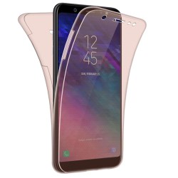 TPU Mobil-Skal för Samsung Galaxy A6 (2018) Telefon Klart Gummi Rosa guld