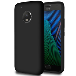 Enfärgat Mjukt Skal för Motorola Moto G5 Plus Tunnt Mobilskal Sk Svart