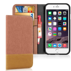 Plånboks Fodral Skal för Apple iPhone 6 Plus / 6s Plus Telefon K Brun
