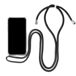 Mobilskal med Halsrem för Samsung Galaxy A40 Silikon Stötsäker K Mörkgrå
