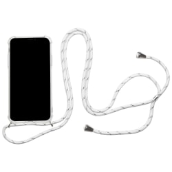 Mobilskal med Halsband för Huawei P20 Silikon Telefon Skydd Klar Vit