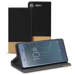 Mobil Skal Plånbok för Sony Xperia XZ1 Skydd TPU Mobilskal Telef Svart