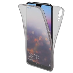 360 Grad Skydd för Huawei P20 Telefon TPU Klart Genomskinligt Sk grå