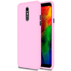 Enfärgat Mjukt Skal för LG Q7 Gummi Stötsäker Mobilskal Ultra-Sl Rosa