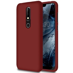 Ultra tunnt skal till för Nokia 6.1 (2018) Lätt Ultra-Slim Enfär Vin, röd