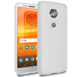 Ultra tunnt skal till för Motorola Moto E5 Enfärgat Gummi Skydd Vit