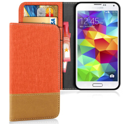 Samsung Galaxy S5 Mobil TPU Skydd Telefon Mobilskydd Skal Denim Orange