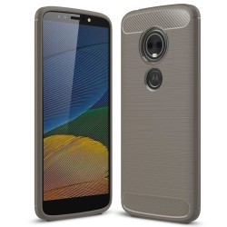 Kolfiber Skal för Motorola Moto E5 Plus Skydd Mobil Telefon Matt grå