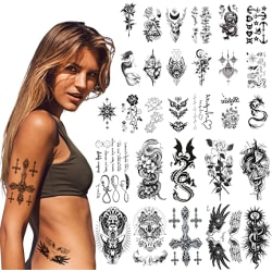 40 ark tillfälliga tatueringar, tatueringar för damer och flickor
