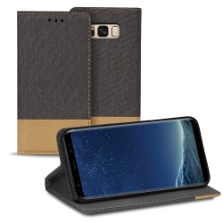 Mobil Skal Plånbok för Samsung Galaxy S8 Konstläder Mobilskydd M grå