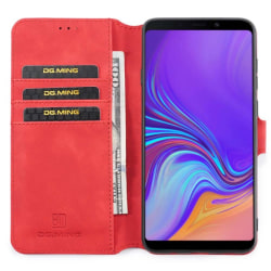 DG-Ming mobilplånbok 3-kort Samsung Galaxy A9 2018 (SM-A920F) Röd
