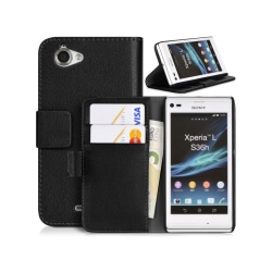 Mobilplånbok 2-kort Sony Xperia L (c2105) Svart