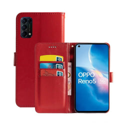Mobilplånbok 3-kort Oppo Reno5 5G Röd