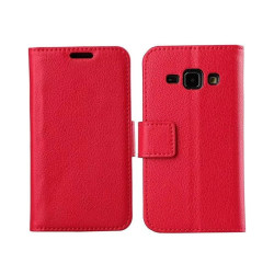 Mobilplånbok 2-kort Samsung Galaxy J1 2015 (SM-J100H) Röd