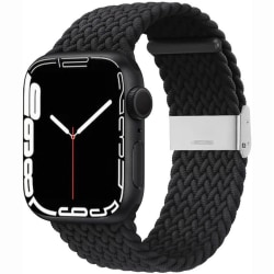 Flätat Elastiskt Armband Apple Watch 7 (41mm) - Svart