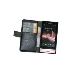 Mobilplånbok 2-kort Sony Xperia P (LT22i) Svart
