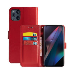 Mobilplånbok 3-kort Oppo Find X3 Pro 5G Röd