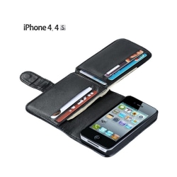 Multiplånbok 7-kort Apple iPhone 4 / 4S Svart