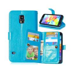 Dubbelflip Flexi 9-kort Samsung Galaxy S5 (SM-G900F) Ljusblå