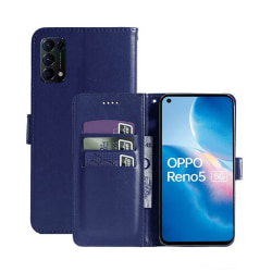 Mobilplånbok 3-kort Oppo Reno5 5G Mörkblå