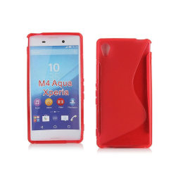 S Line silikon skal Sony Xperia M4 Aqua (E2303) Röd