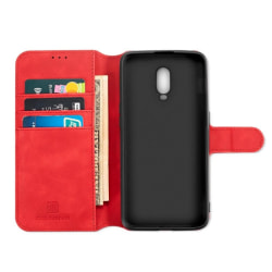 DG-Ming mobilplånbok 3-kort OnePlus 6T (A6010) Röd