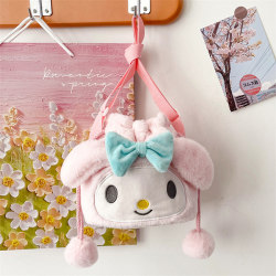 Plysch Sanrio-väska Kuromi Melody Cinnamoroll fylld ryggsäck Pink