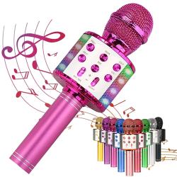Bluetooth sjungande karaokemikrofon för barnleksaker 5-12 år Pink