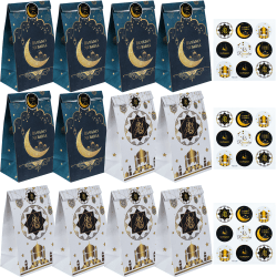 12+18 st Eid Mubarak Party Favor Bag med klistermärken Ramadan Kraf
