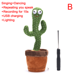 Kaktus plyschleksak Elektronisk Shake Dancing Toy Song Dancing Cact B