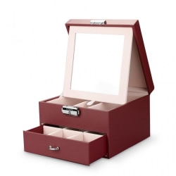 Röd Smyckeslåda/Juvelbox med spegel Röd