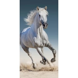 Badlakan / Handduk Häst 70x140cm 100% Bomull Vit