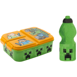 Minecraft Matlåda Lunchbx 3-fack med Vattenflaska