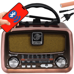 Retro Bluetooth Radio AM FM SW Bärbar Radio Stöder USB SD-kortplats Bärbar Radio Batteridrivet hölje i trälook Vintage Radio Retoo