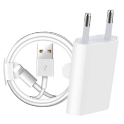 Telefonkabel, EU-kontakt USB Laddningskabelsats för iPhone 6 6S 7 8 Plus X XR XS 11 12 13 Pro Max, Kabel - Laddare och 2 m kabel