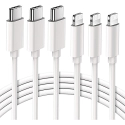 Quntis 3-pack USB C till Lightning-kabel Snabbladdning iPhone MFi-certifierad 2M Lightning USB C-laddare för iPhone 12 13 [46]
