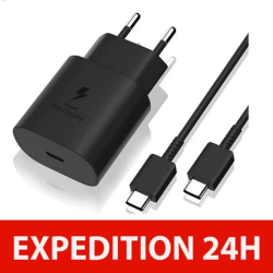 25W snabbladdare + USB C-kabel för SAMSUNG S22 5G-S22 ULTRA 5G-S21 FE 5G-S21-S21 PLUS-S20 FE-S20-NOTE 20- A53 5G - A52 I