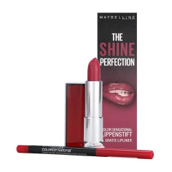 Maybelline The Shine Lip Kit-540Hollywood Red+Lipliner 80 Ruler Röd