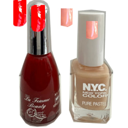 La Femme Silky Polish Cherry + NYC Pure Pastel with Mineral Care multifärg