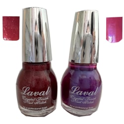 Laval Crystal Nail Polish-Damson 10ml + Wild Grape 10ml Lila