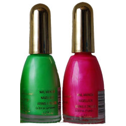 2st La Femme UV Neon Bright Polish-Ultra Green & Ultra Pink multifärg