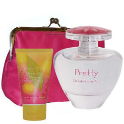 Elizabeth Arden Pretty GiftSet-EDP 50ml+Pinkcosmetics Bag+Lotion