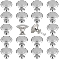 20 st Köksskåpsknoppar, 1,18 tum, silver