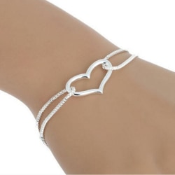 Silver Armband med Enkelt Hjärta / Heart - Stilren Design Silver