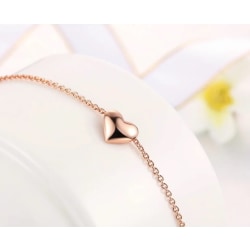 Rosé Guld Armband med Enkelt Hjärta / Heart - Stilren Design Rosa guld