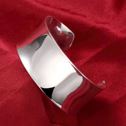 Stelt Blankt Silver Armband - Stor Bangle - Enkelt & Stilrent Silver