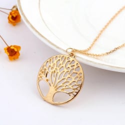 Guld Halsband - Livets Träd - Symbol för Livet - Tree of Life Guld
